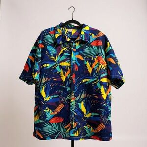 Mens Hawaiian Short Sleeve Button-Up Shirt 4XL Tailor Pal Love Tropical Print Vi